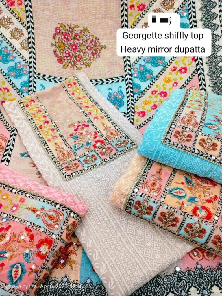 GEORGETTE SUIT WITH HEAVY DUPATTA
